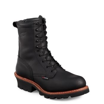 Red Wing LoggerMax 9-inch Insulated Waterproof Safety Toe Mens Work Boots Black - Style 4416